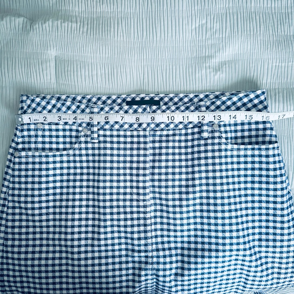 Talbots Blue and White Checkered Denim Skirt / 10 - Picture 6 of 6
